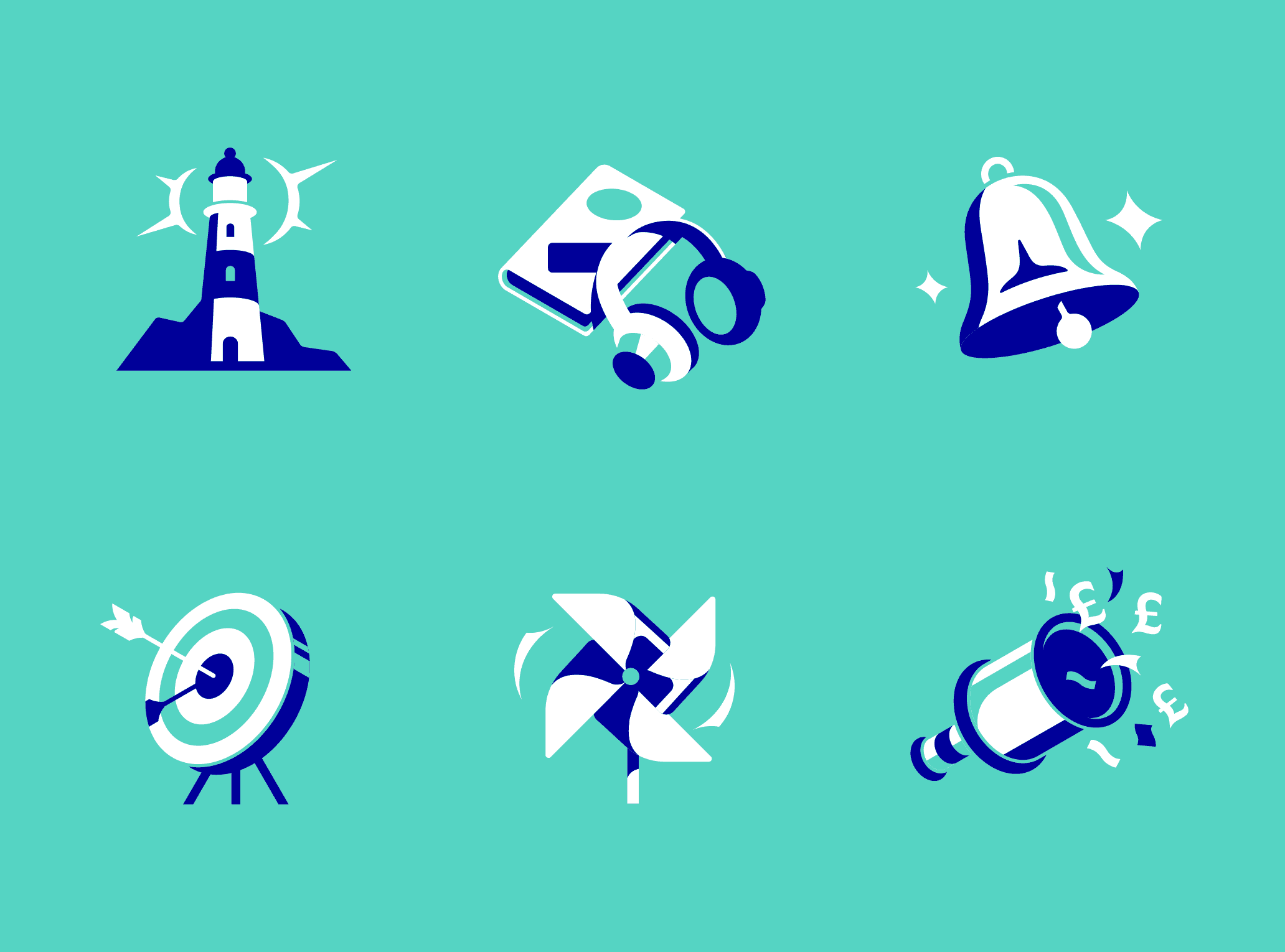 A selection of spot illustrations taken from the Lloyd's Banking Group set.