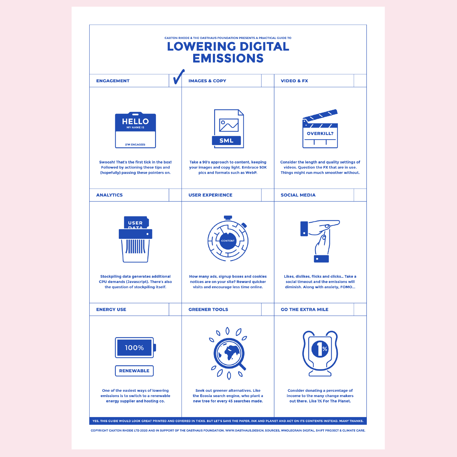 A downloadable poster providing tips and tricks on reducing your digital emissions as a digital designer.