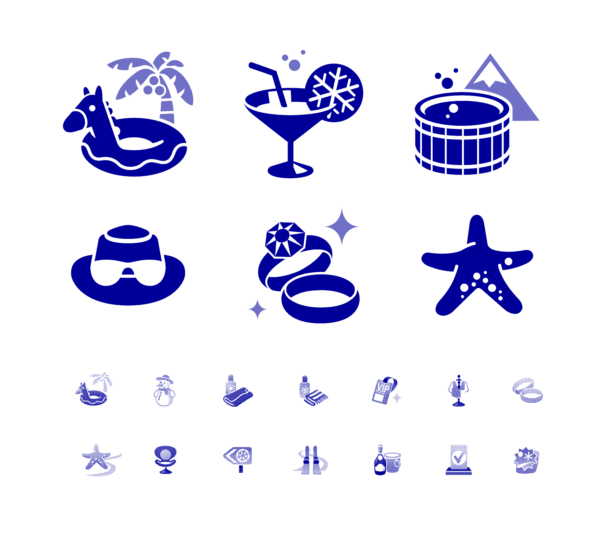 A selection of icons taken from a set designed for First Choice Holidays