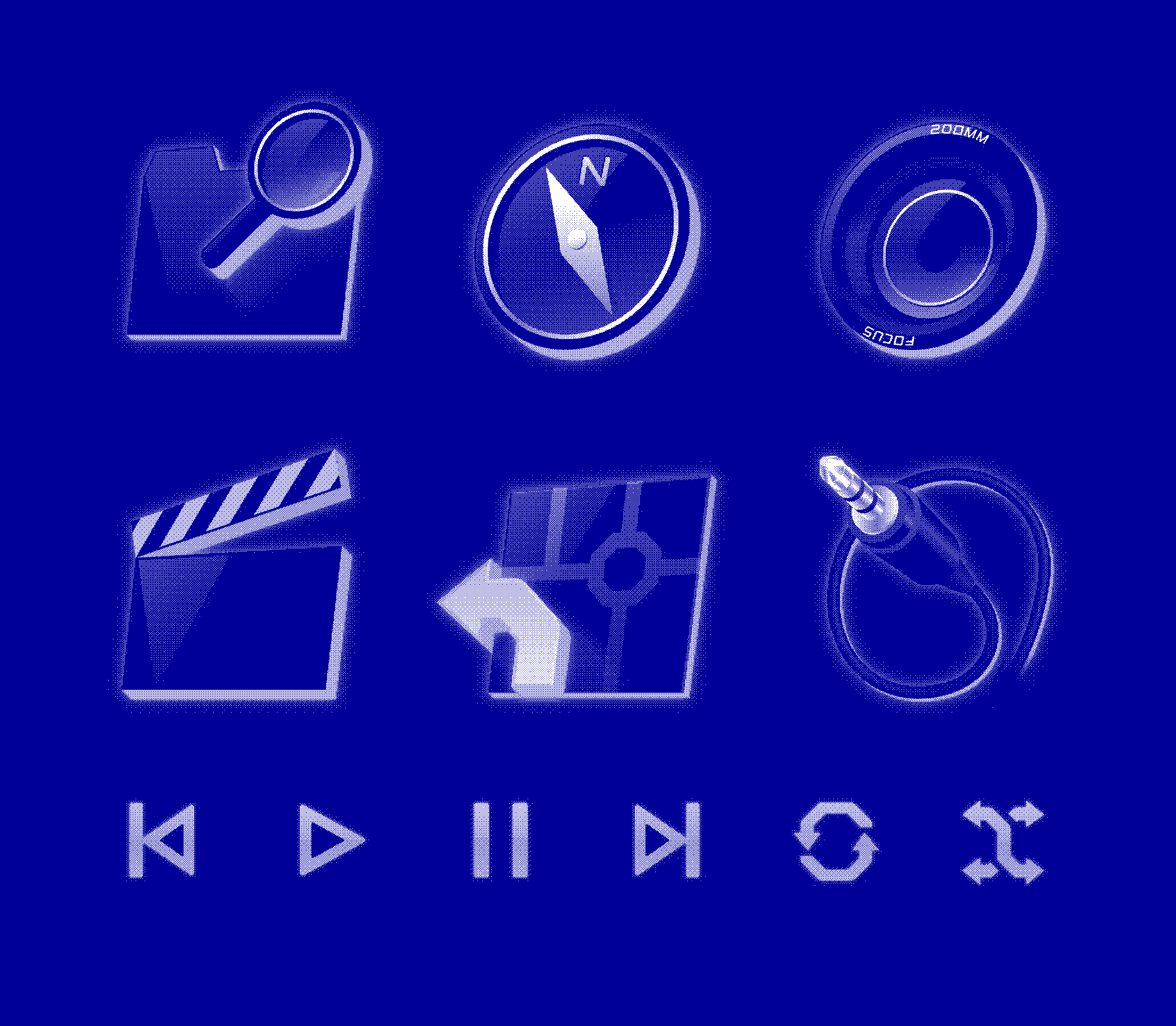 A selection of icons taken from a set designed for McLaren.